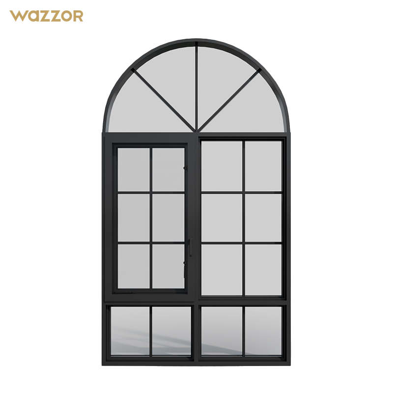 Wazzor Top Selling Villa Heat Insulated Aluminum Home French Style Window Designs Balcony