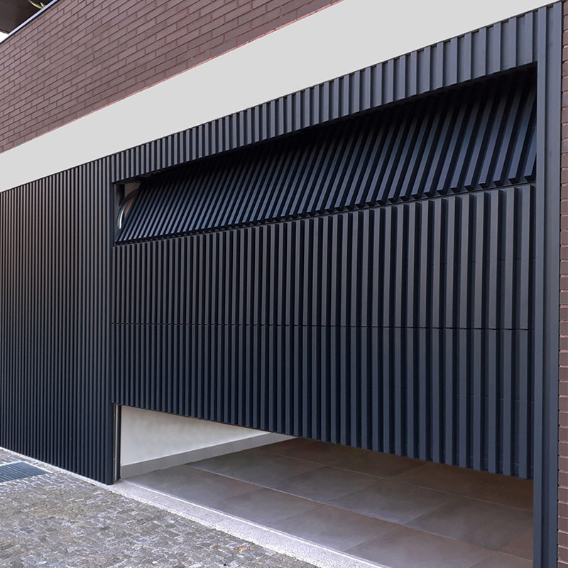 Custom Modern Automatic Overhead Aluminum Invisible Vertical Slat Grill Fence Garage Door