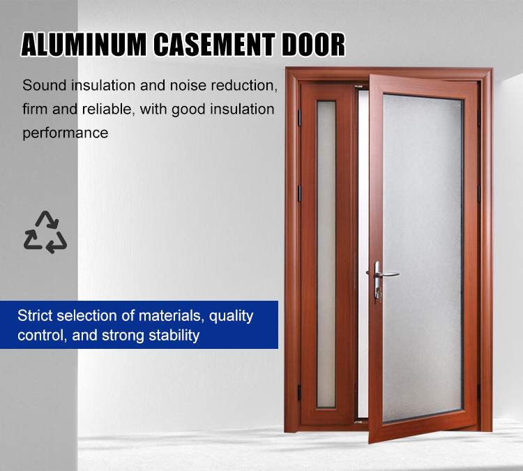 Modern Aluminum Swing Doors Double Tempered Glass Thermal Insulation Low-E Coating Residential Balcony Opening