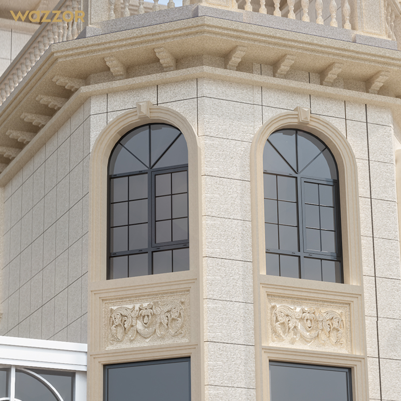 Wazzor Top Selling Villa Heat Insulated Aluminum Home French Style Window Designs Balcony