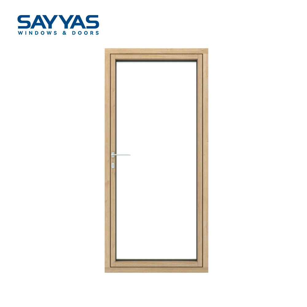 Sayyas A86slim Modern Aluminum Clad Wood French Doors Low-E Glass Energy Star Rated Sound Insulation 5-Year Supermarket Outdoor