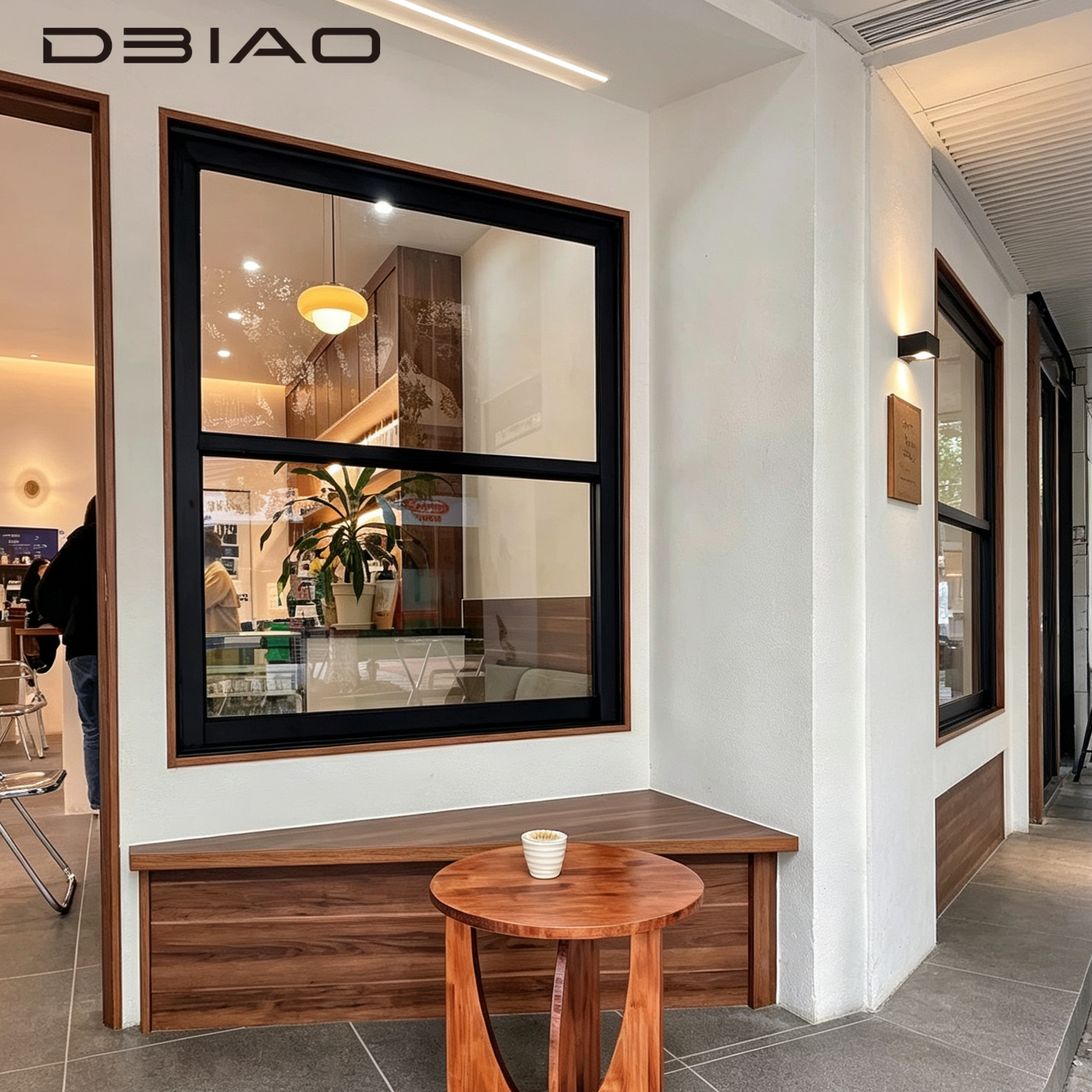 Black Frame Aluminum Vertical Sliding Glass Window Durable Windproof Kitchen Modern Minimalist Aesthetic Double Hung Window
