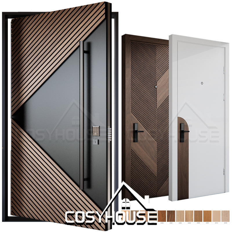 Luxury Modern Pivot Front Door Aluminum Exterior Entrance Door for Villa House Custom Design