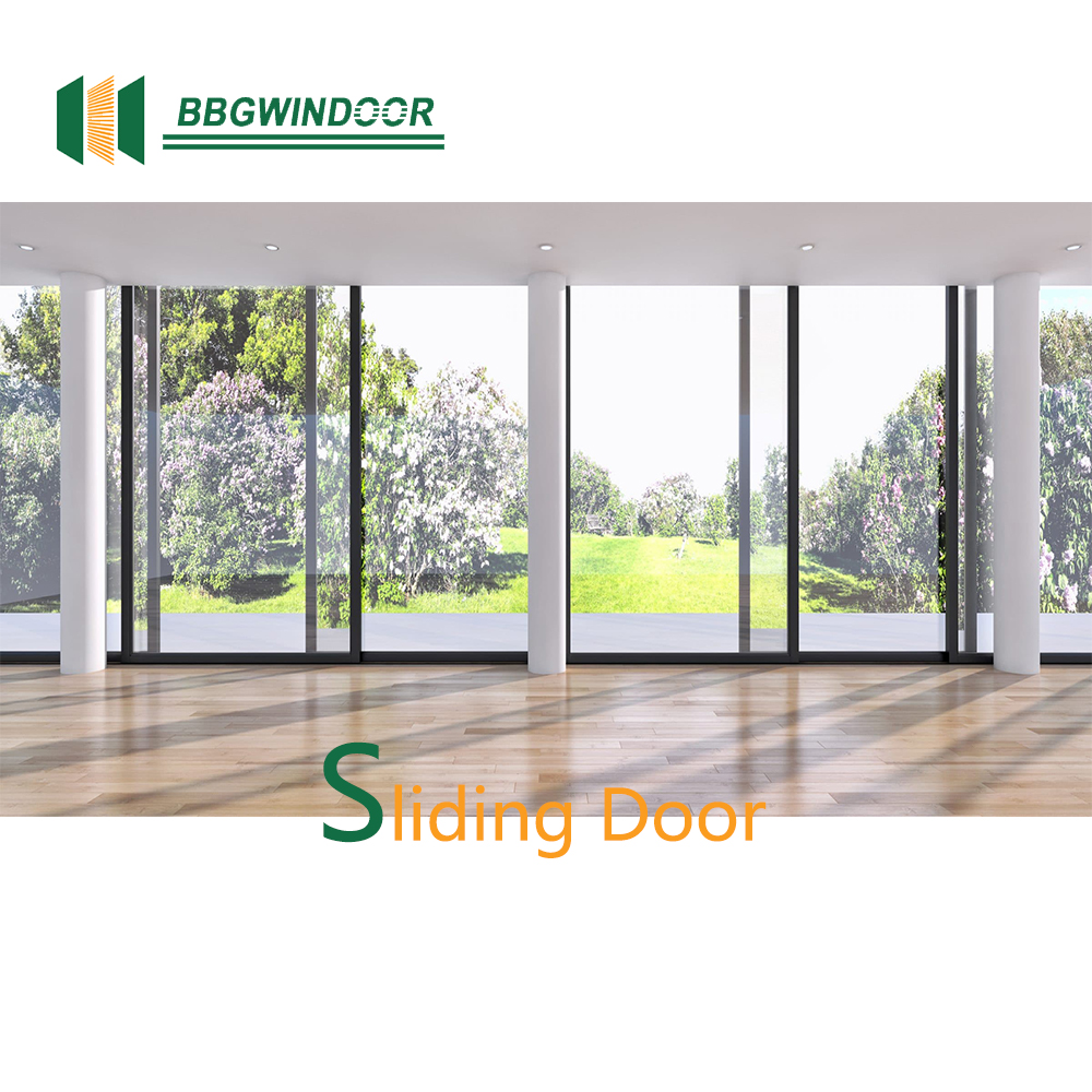 Lukliving Factory Direct Selling High Quality Exterior Double Glass House Back Sliding Doors Courtyard Door