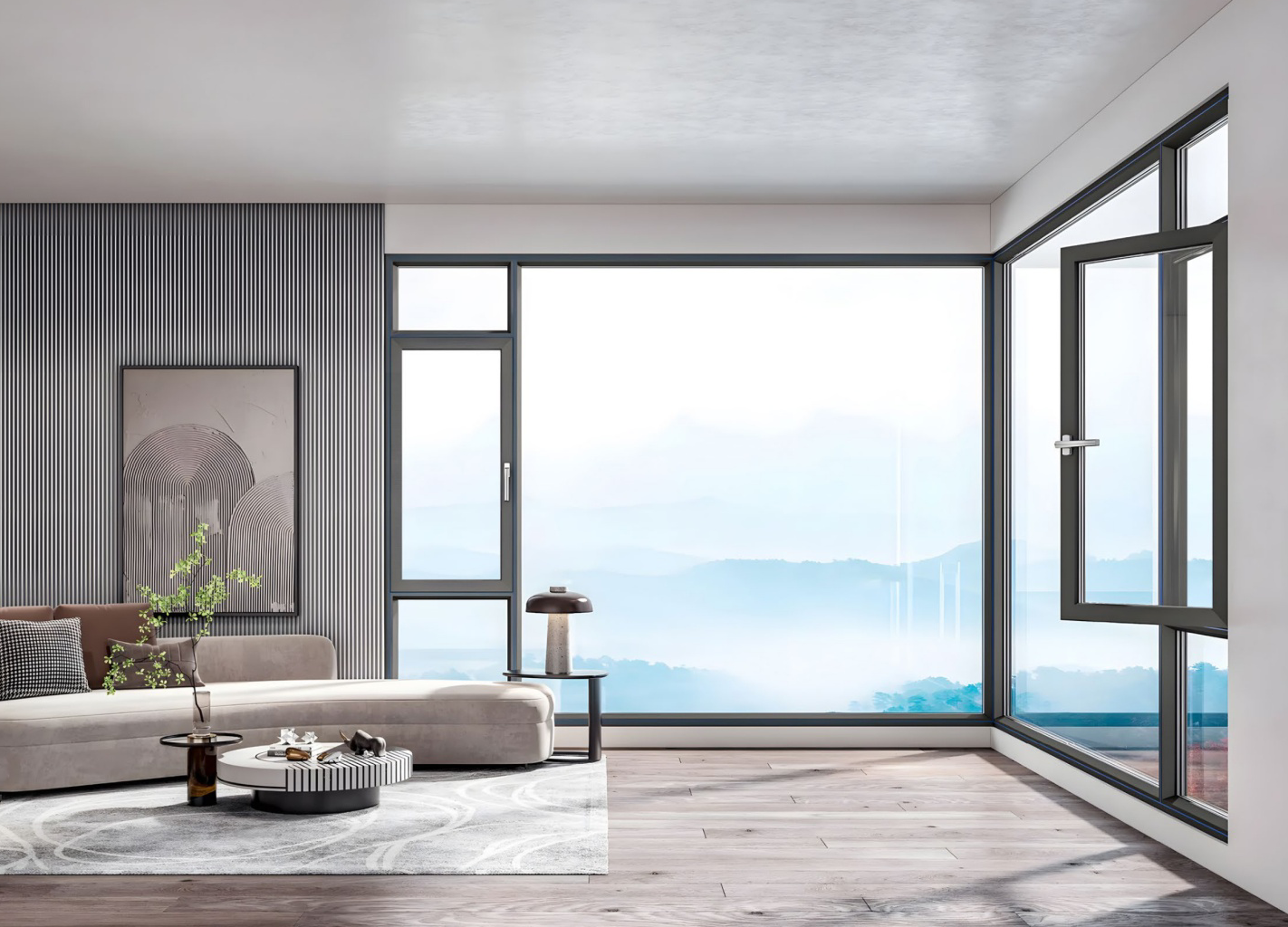 Energy-Efficient Aluminum Double Tempered Glass Impact Glass American Crank Casement Window