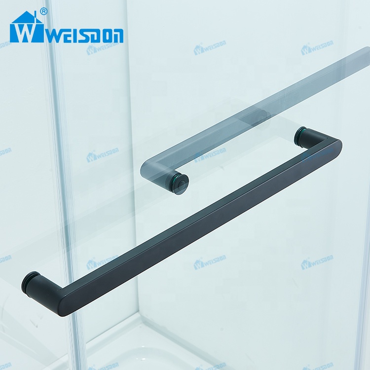 Weisdon Walk in Stainless Steel Frameless Double Sliding Tempered Glass Shower Door