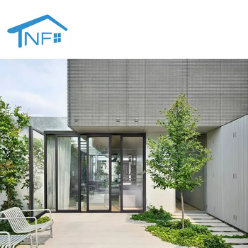 American Style Double Glazed Panoramic Sliding Doors For Hotel Villa Patio Modern Outdoor Aluminum Full View Slim Slide Folding