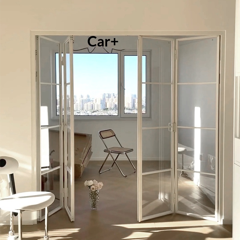 Ultra-narrow Folding Door Aluminum Alloy Tempered Glass Sound Insulation Minimalist Custom for Kitchen Living Room Balcony