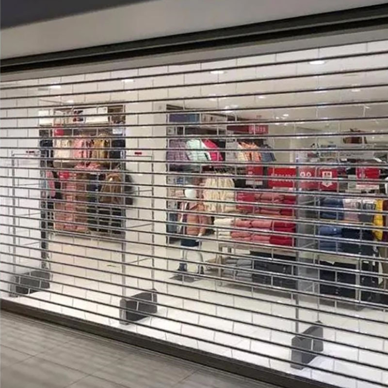 Electric Remote-controlled Anti-theft PC Transparent Stainless Steel Roll-up Door Custom-made Mall Counters Clothing Stores