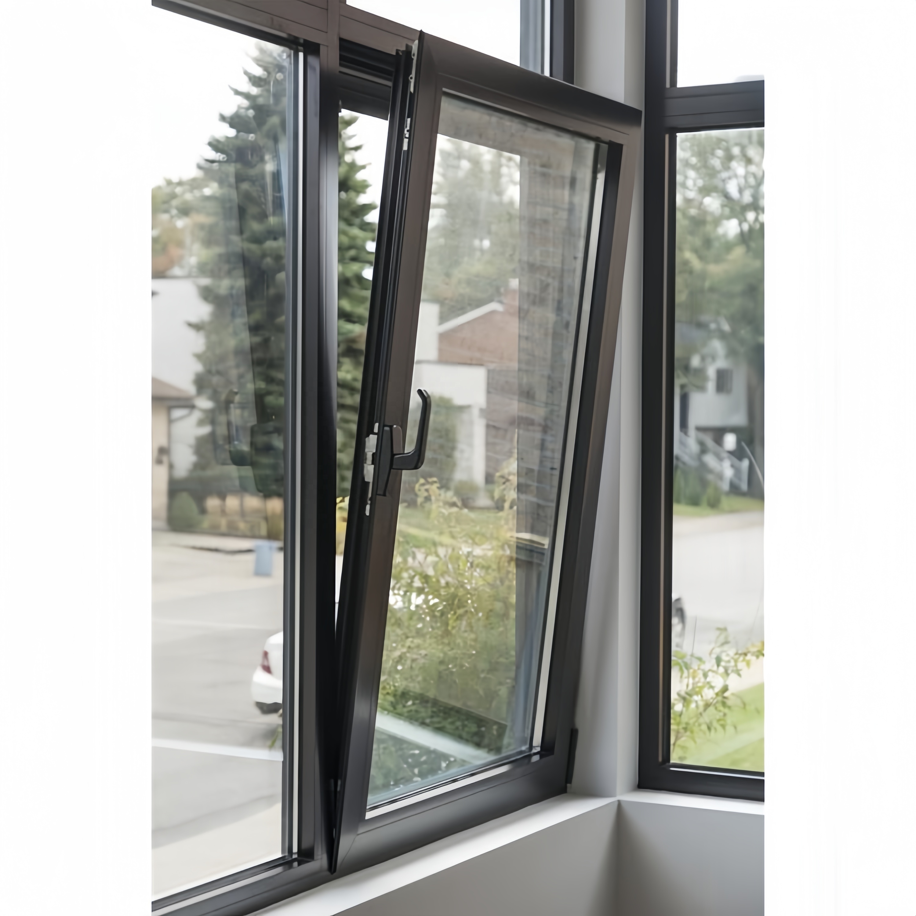 Customized Modern Louver Casement Window Large Aluminum Fixed Double Tempered Insulation Glass Soundproof Windproof Heat 5 Year