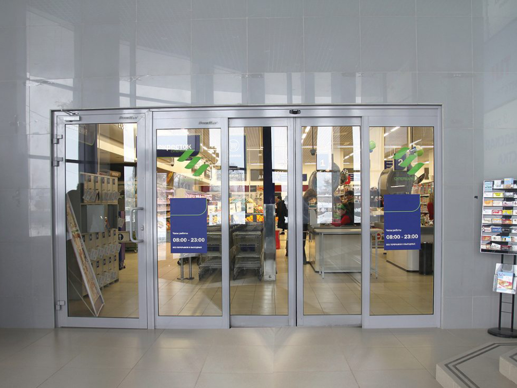 Emergency Exit Telescopic Sliding Door Commercial Automatic Sliding Door Single