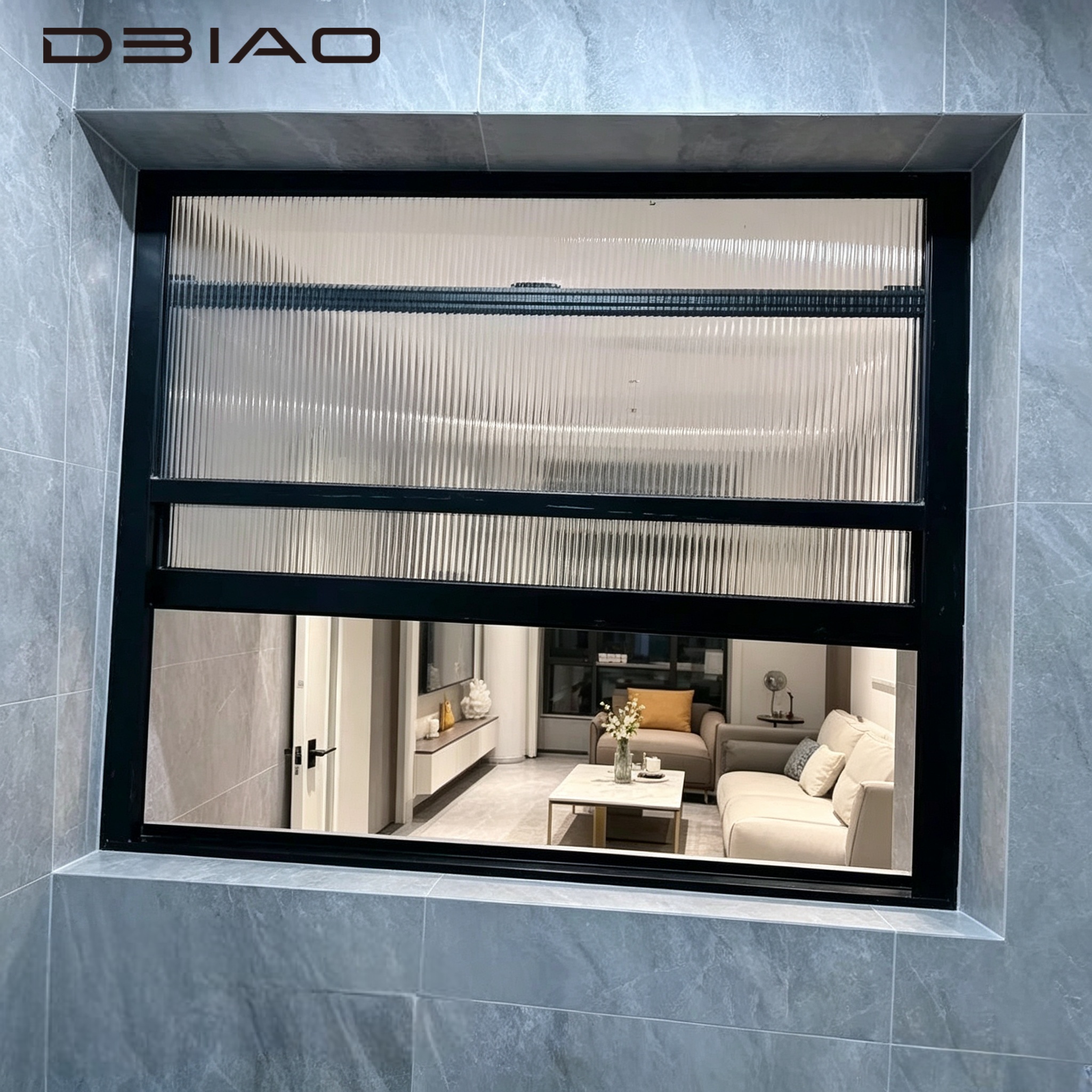 Black Frame Aluminum Vertical Sliding Glass Window Durable Windproof Kitchen Modern Minimalist Aesthetic Double Hung Window