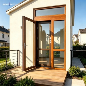 High End 120 Series Aluminum Casement Door Corrosion Resistant With Mosquito Security Screen For Villa Project
