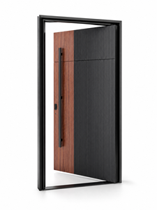 Modern Luxury Pivot Entrance Door Aluminum Alloy Exterior Front Entry Door Smart Lock Sound Thermal Insulation for Villa House