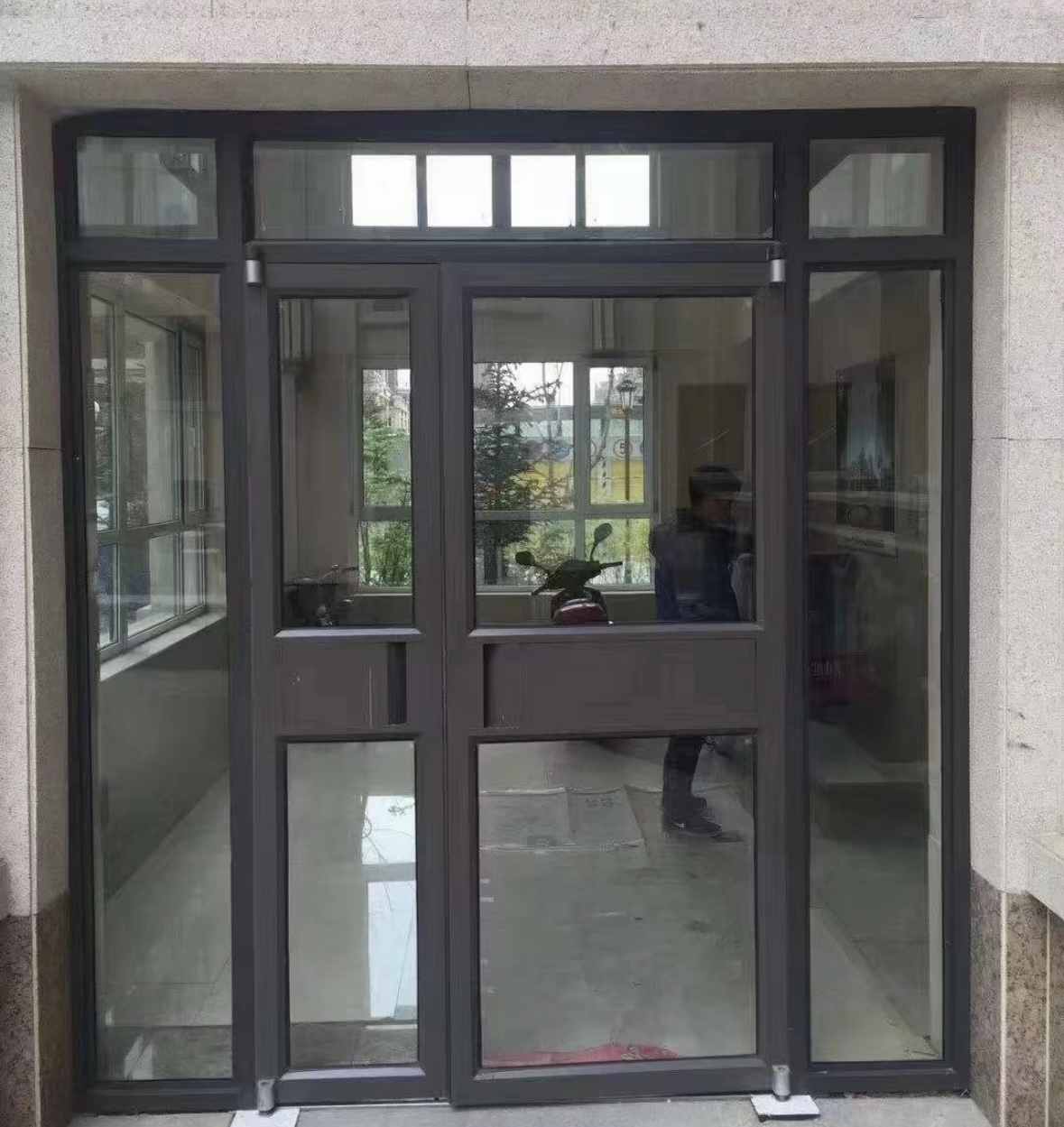 Commercial Aluminium Smart Glass Storefront Door Exterior Doors for Commercial Buildings Hurricane Impact Storefront Glass Doors