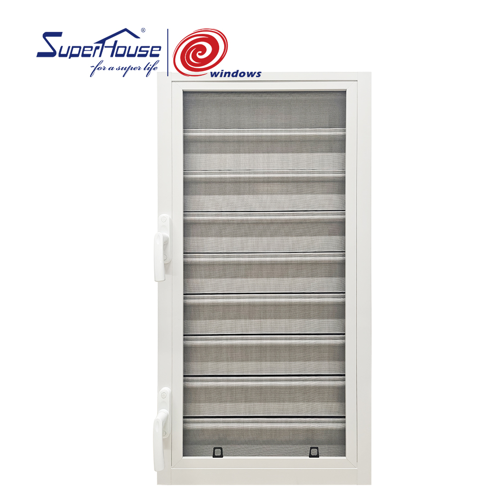 China Factory NOA Standard Miami Dade Impact Hurricane Proof Aluminium Roller Shutter Windows Louver Window With Screen