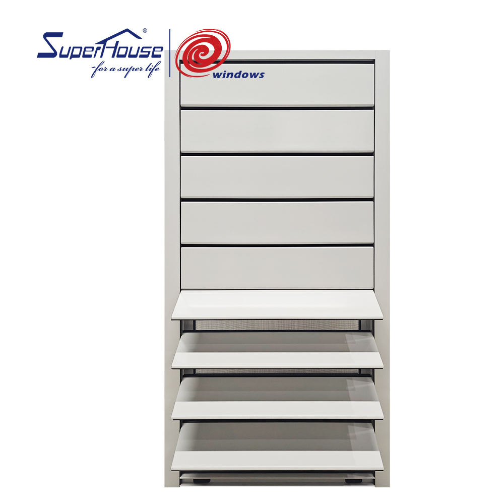 China Factory NOA Standard Miami Dade Impact Hurricane Proof Aluminium Roller Shutter Windows Louver Window With Screen