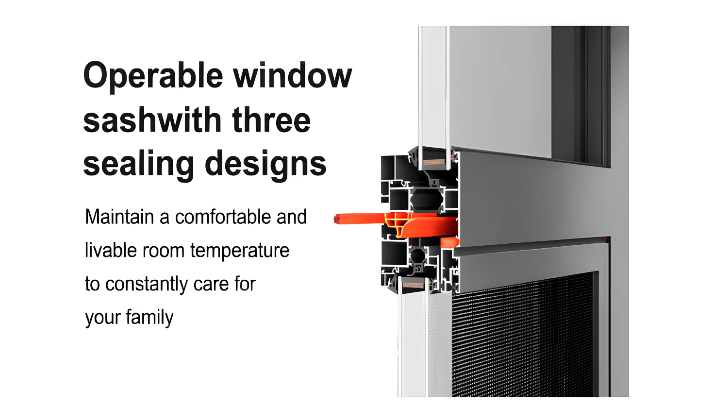 NFRC Four Seal Thermal Break Aluminum Alloy Modern Casement Swing Windows with 54mm Insulation for High Rise Bedroom Apartment