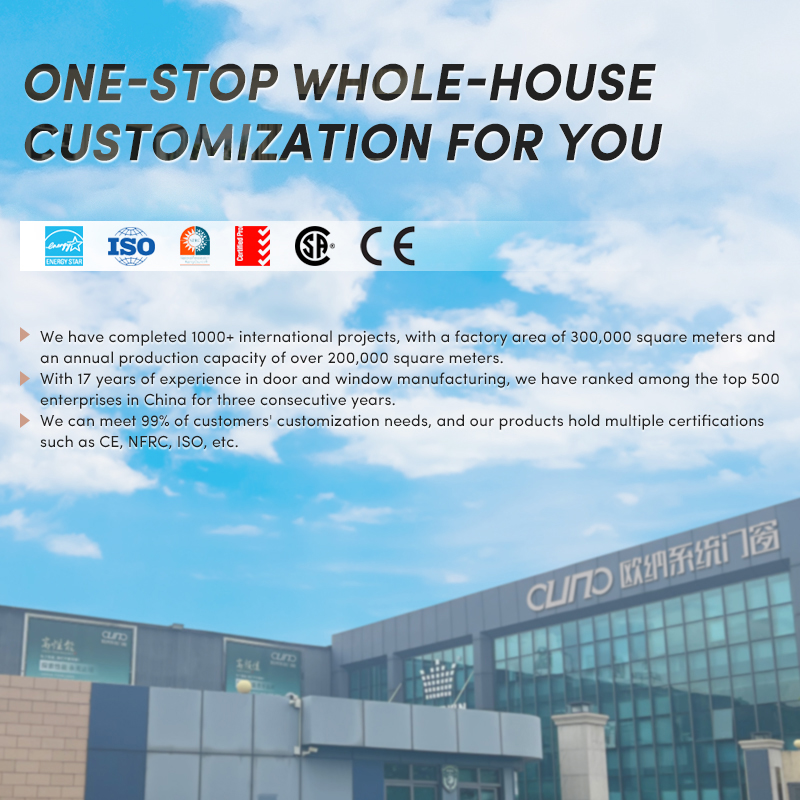OUNA Horizontal Sliding Aluminum Window and Door Set Thermal Break System Double Glazed Glass for Balcony and Patio Custom