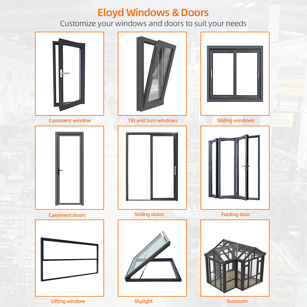 Eloyd Modern Design Tempered Glass Bifold Doors Aluminum Folding Patio Outdoor Sliding Vertical Bi-Folding Door for Villa