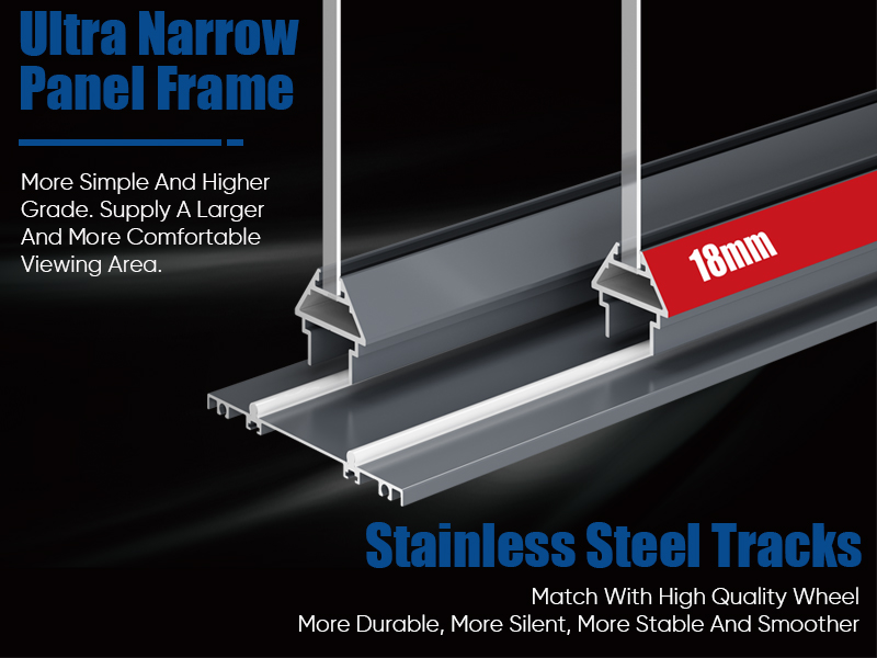 Brief Design Ultra Narrow Edge Single Glass Aluminium Smooth Sliding Door Kitchen Sliding Door