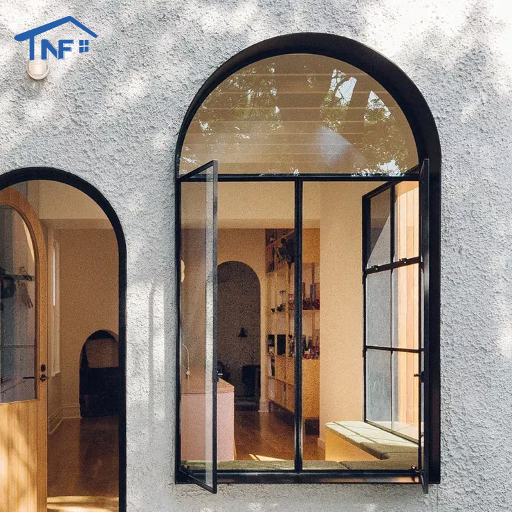 Aluminium Double Gazed Arched Window With Grills