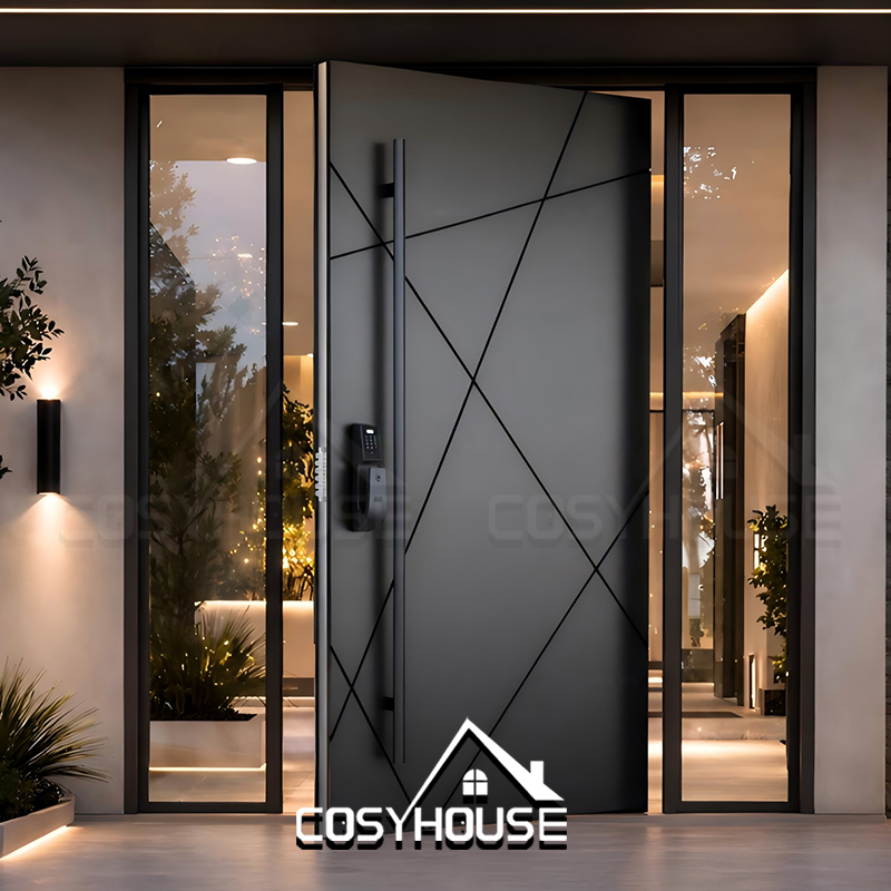 Custom Cast Aluminum Thermal Break Front Entry Door Modern Exterior Security Entrance Door for House Villa