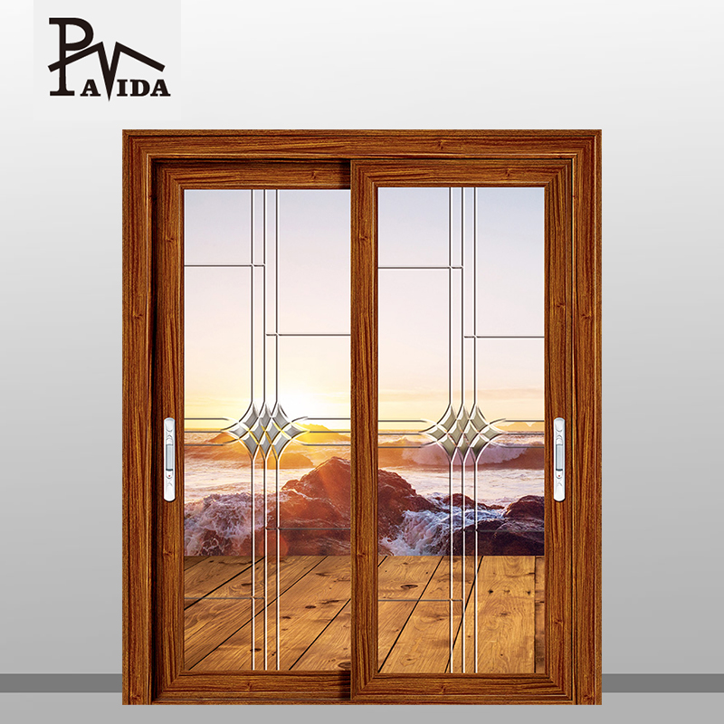 Glass Prints Aluminum Interior Sliding Pocket Doors for Living Room/kitchen /bathroom
