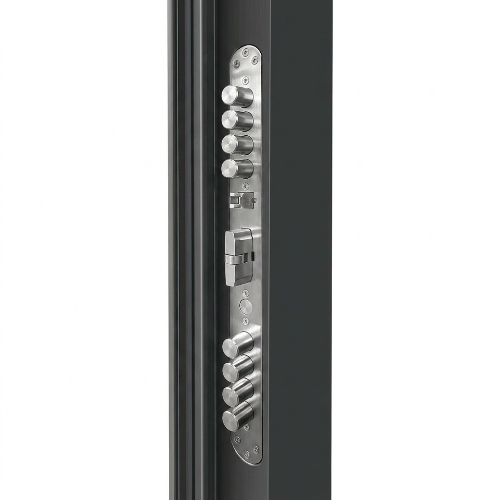Frosted Glass Aluminum Alloy Double Door Modern Swing Entry for Villa Apartment Exterior Dark Gray Custom