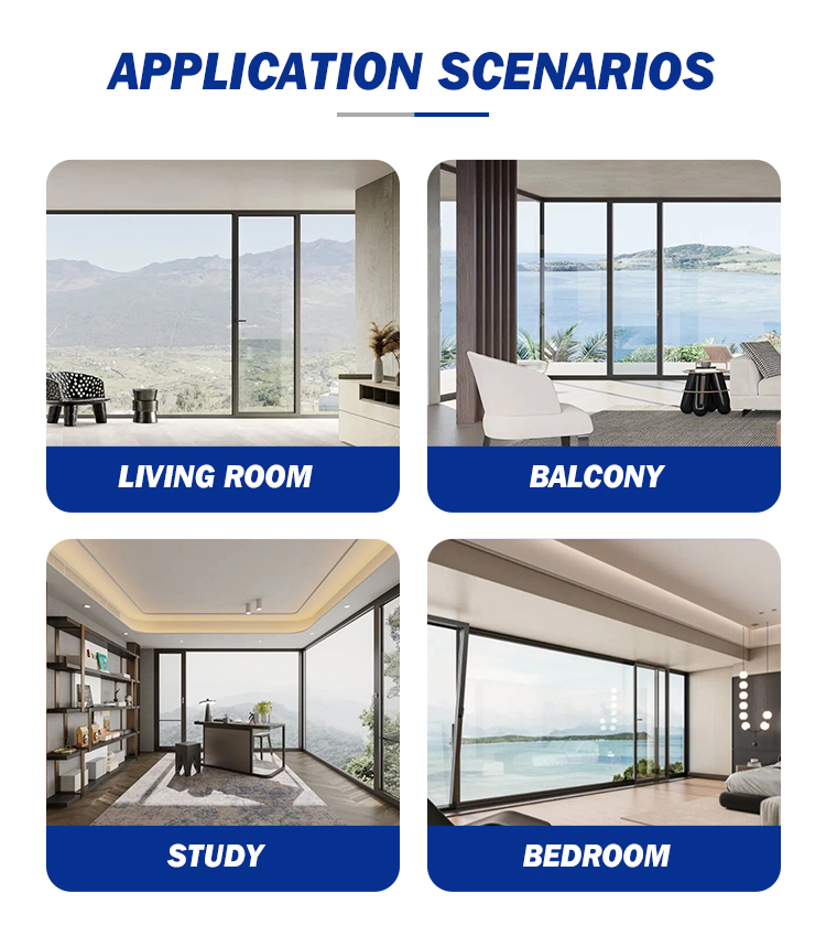 Modern Aluminum Swing Doors Double Tempered Glass Thermal Insulation Low-E Coating Residential Balcony Opening
