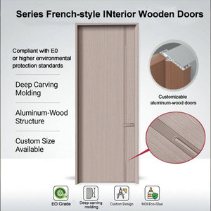 Solid Wood Composite Interior Door Panels With Aluminum Door Frames, Soundproofing For Apartments, Customizable Option Available