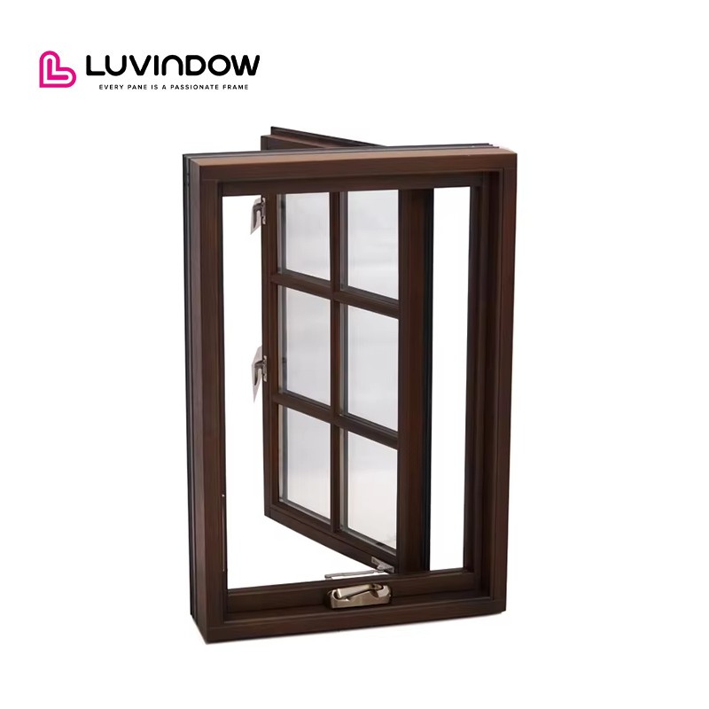 Luvindow Historic Home Wooden Windows For Replacement Low-E Glass Aluminum Clad Wood Tilt Turn Windows