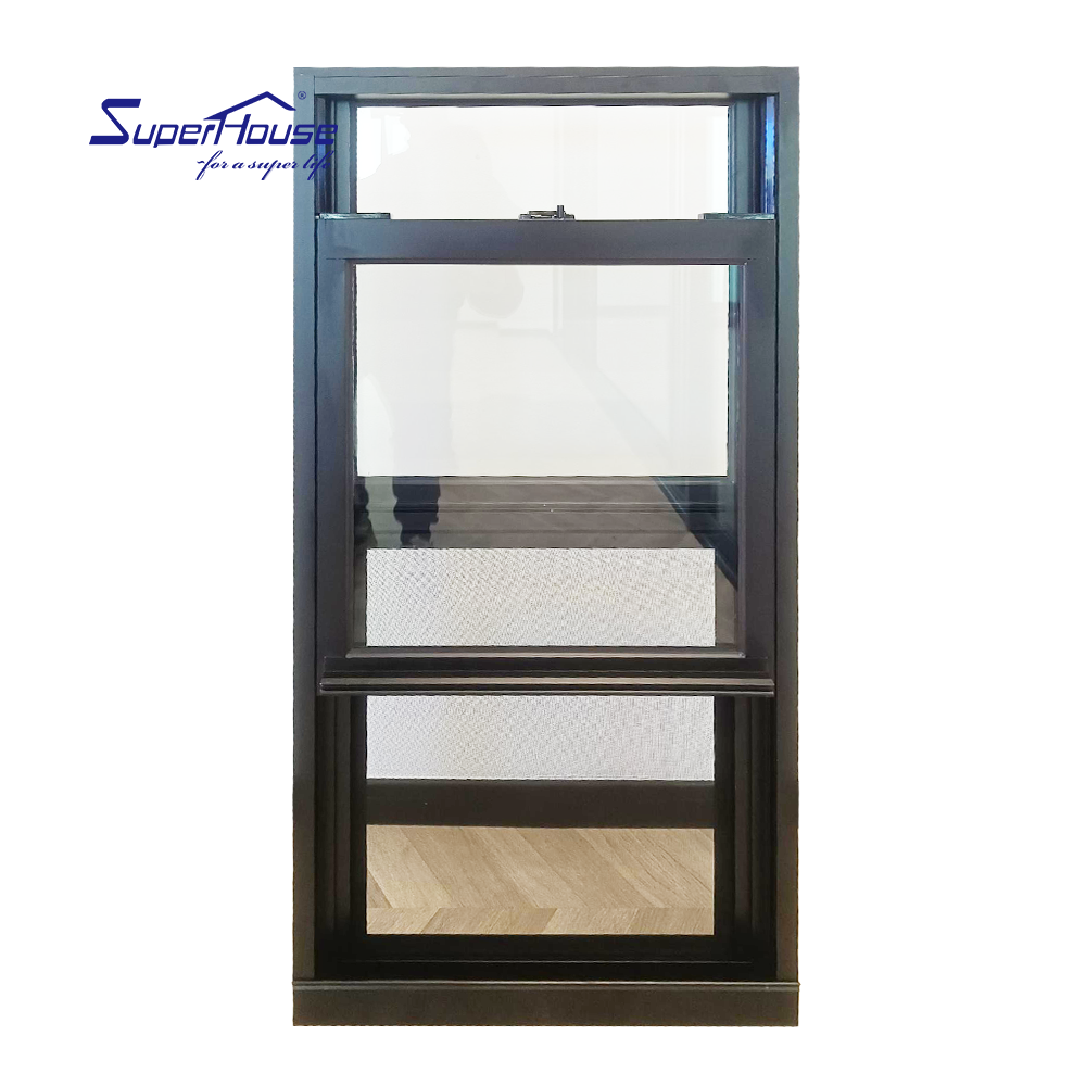 Single Double Hung Sliding Bulletproof windows Aluminum Glass Pull up windows