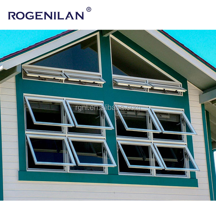Australian Crank Push Window Outward Casement Windows Aluminum Low-e Glass Awning Windows With Transparent Mesh