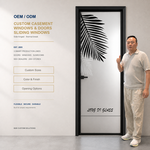 Aluminum Bathroom Door Frosted Glass Sound Insulation