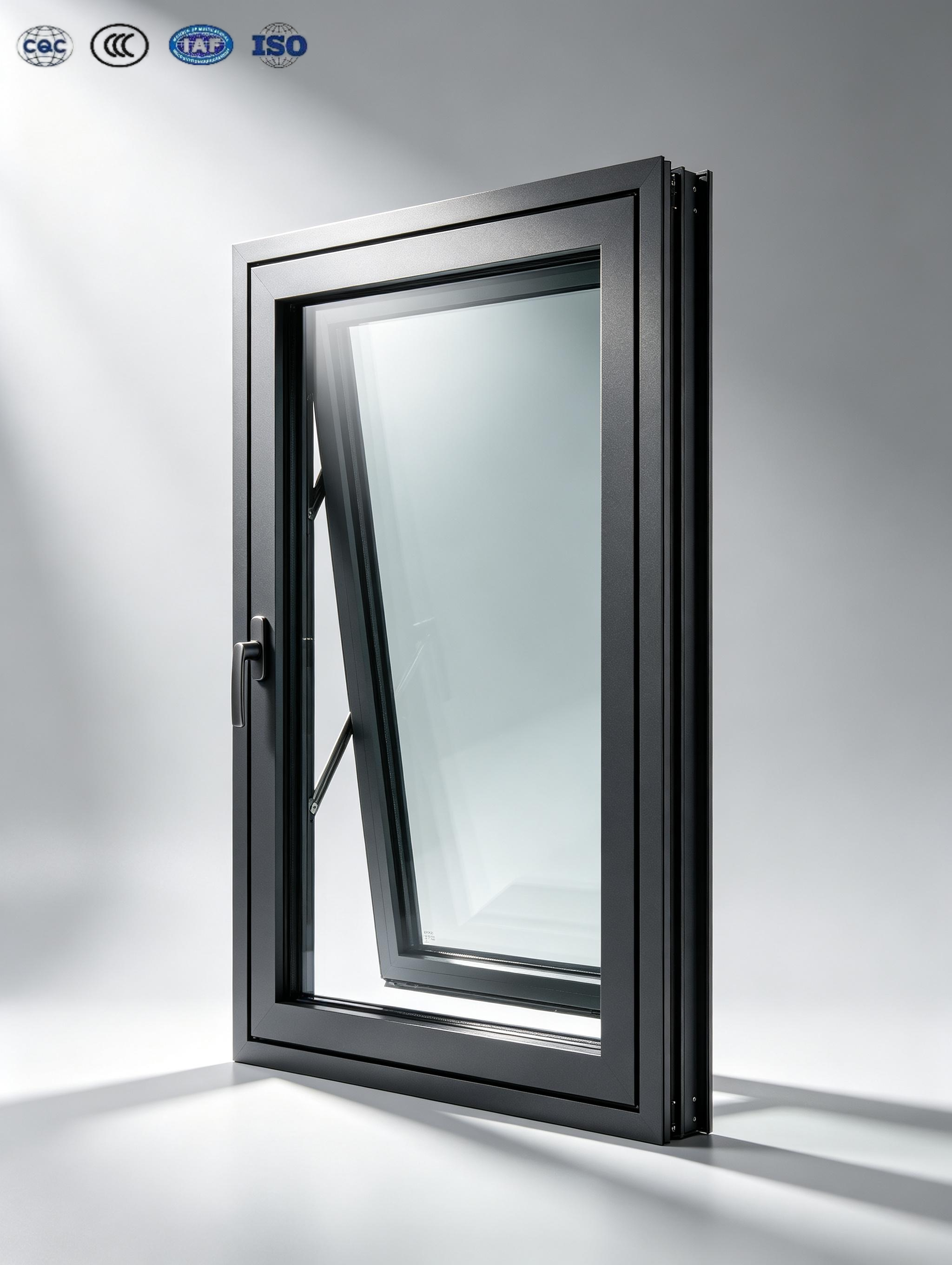 Thermal Break Aluminum Casement Tilt and Turn Window Double/Triple Glazed Low-E Glass Narrow Frame Residential Villa Window