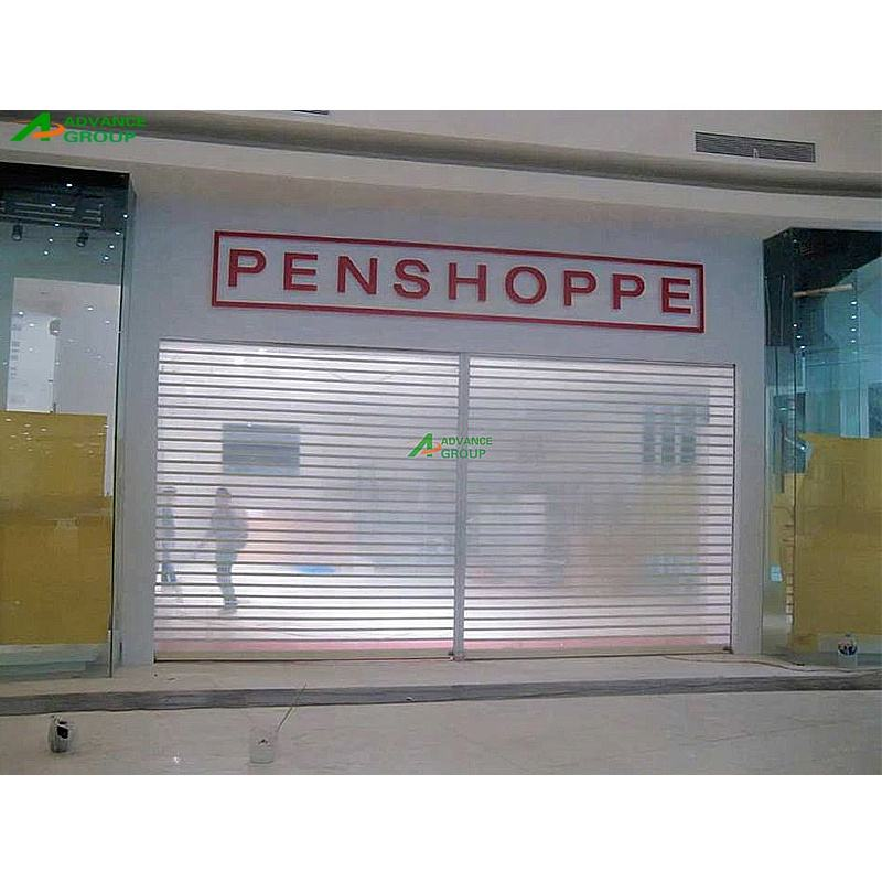 Commercial PC Roller Shutter Door Motorized Clear Rolling Entrance for Shop Fronts Service Counters and Architectural Projects