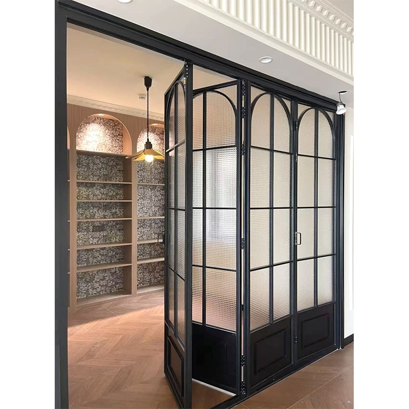 Ultra-narrow Folding Door Aluminum Alloy Tempered Glass Sound Insulation Minimalist Custom for Kitchen Living Room Balcony