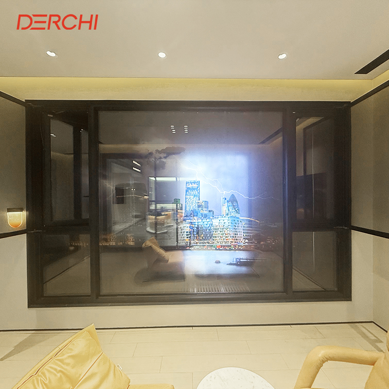 Hurricane Proof Double Laminated Glass Aluminium Frame French Casement Window With Grills