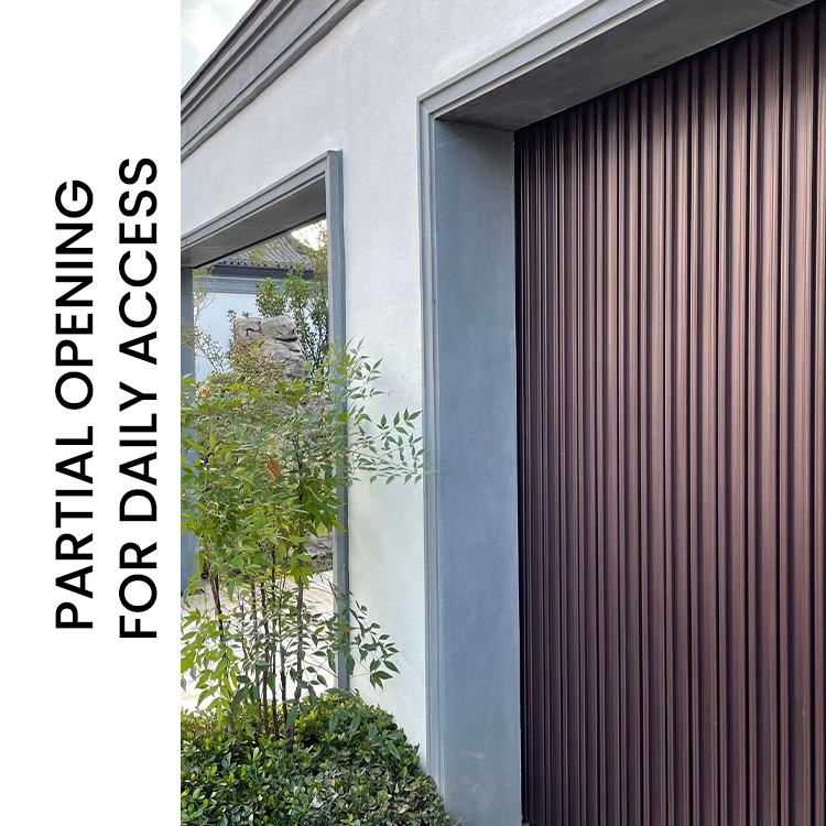 Hot Selling Quality Brown Durable Aluminum Alloy Corrosion Resistant Easy Clean Side Sliding Garage Door for Residential