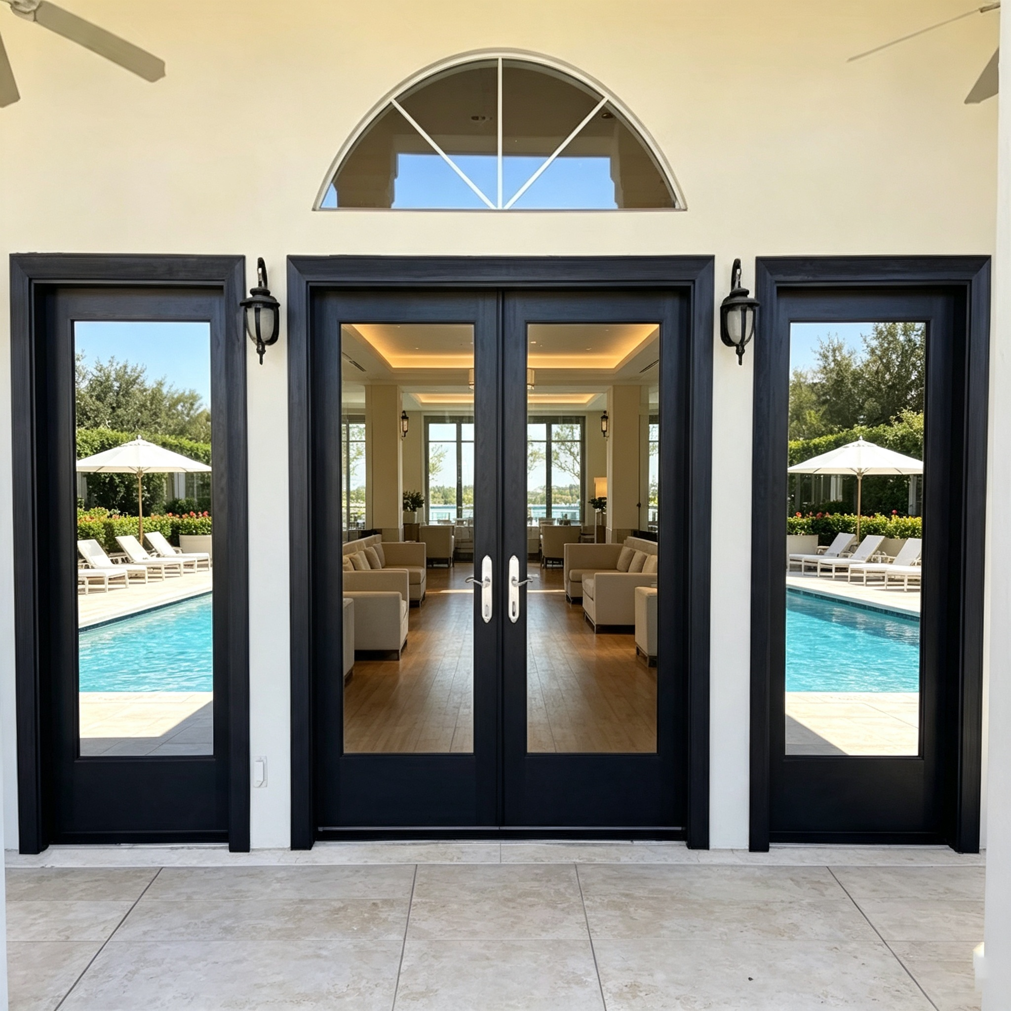 HUACAI Factory Supply Finished Aluminum Door High Safety Performance for Holiday Cottage Door