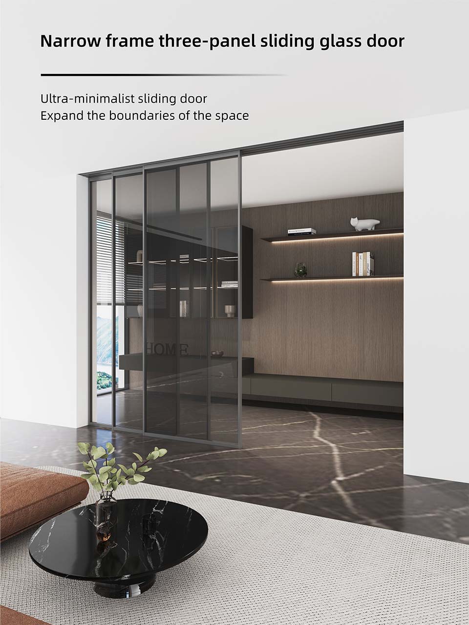 Narrow-Framed Linked Glass Door Overview