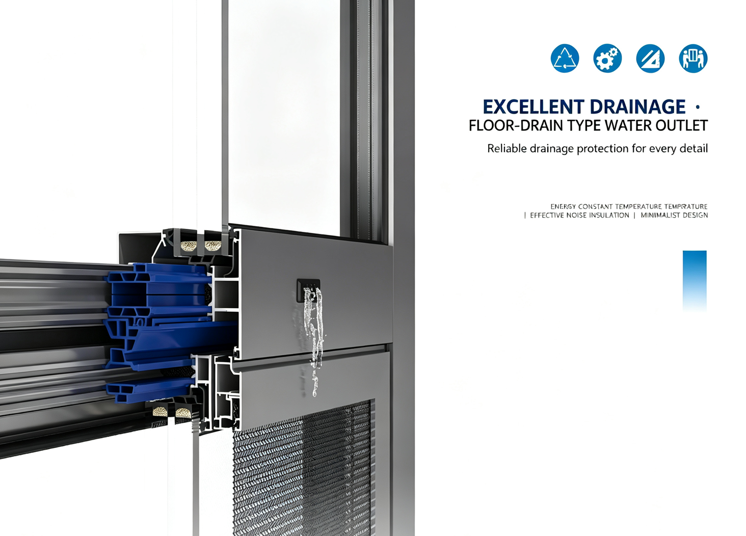 Energy-Efficient Aluminum Double Tempered Glass Impact Glass American Crank Casement Window