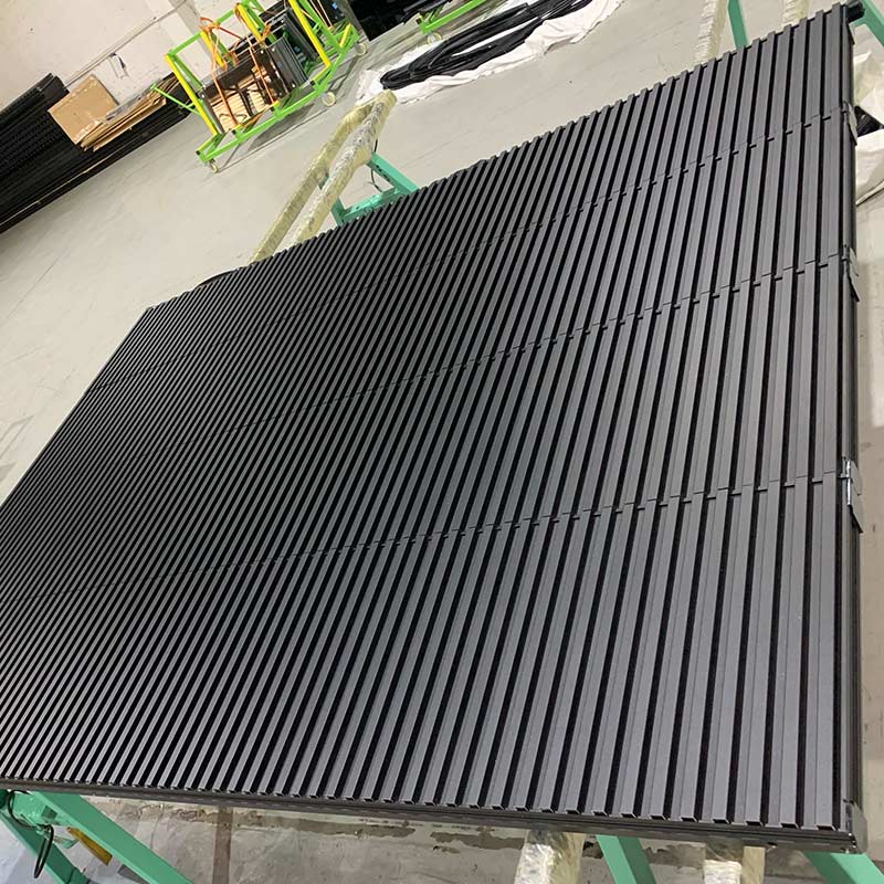 Custom Modern Automatic Overhead Aluminum Invisible Vertical Slat Grill Fence Garage Door