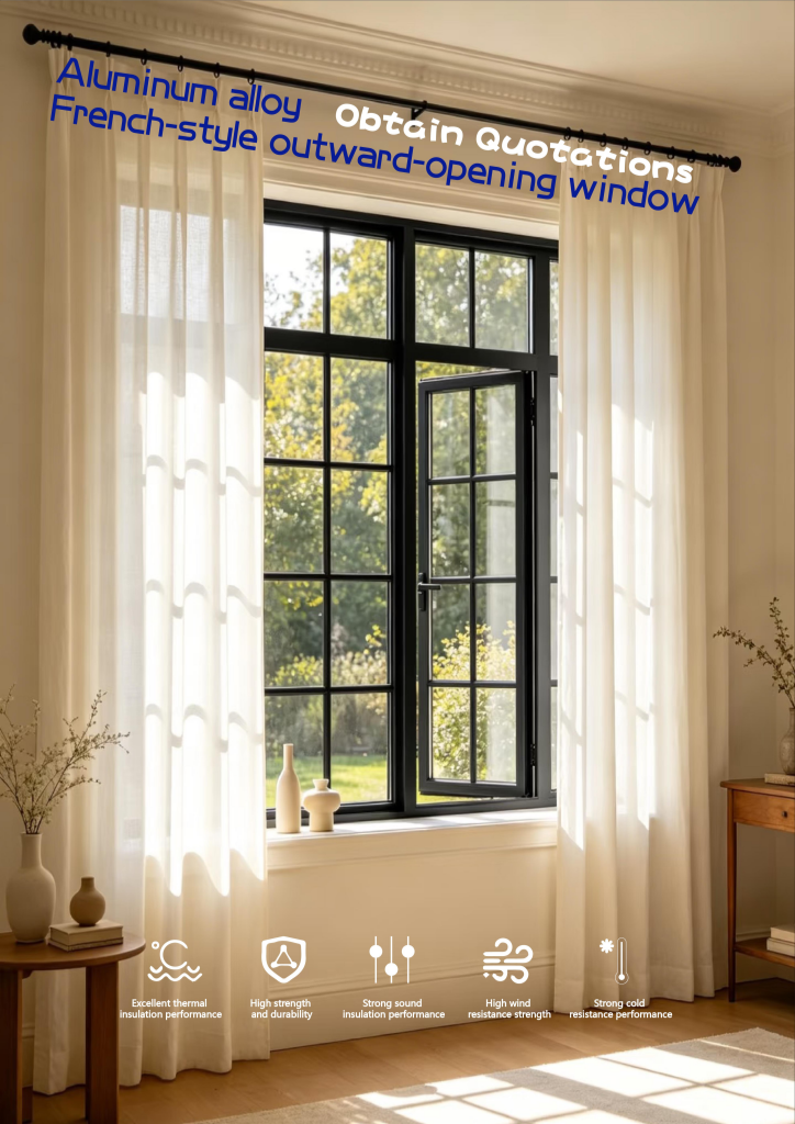PDP CE Certified Thermal Break Alloy French Casement Window Custom Wholesale Aluminum Outward Louver Villa Kitchen Bathroom