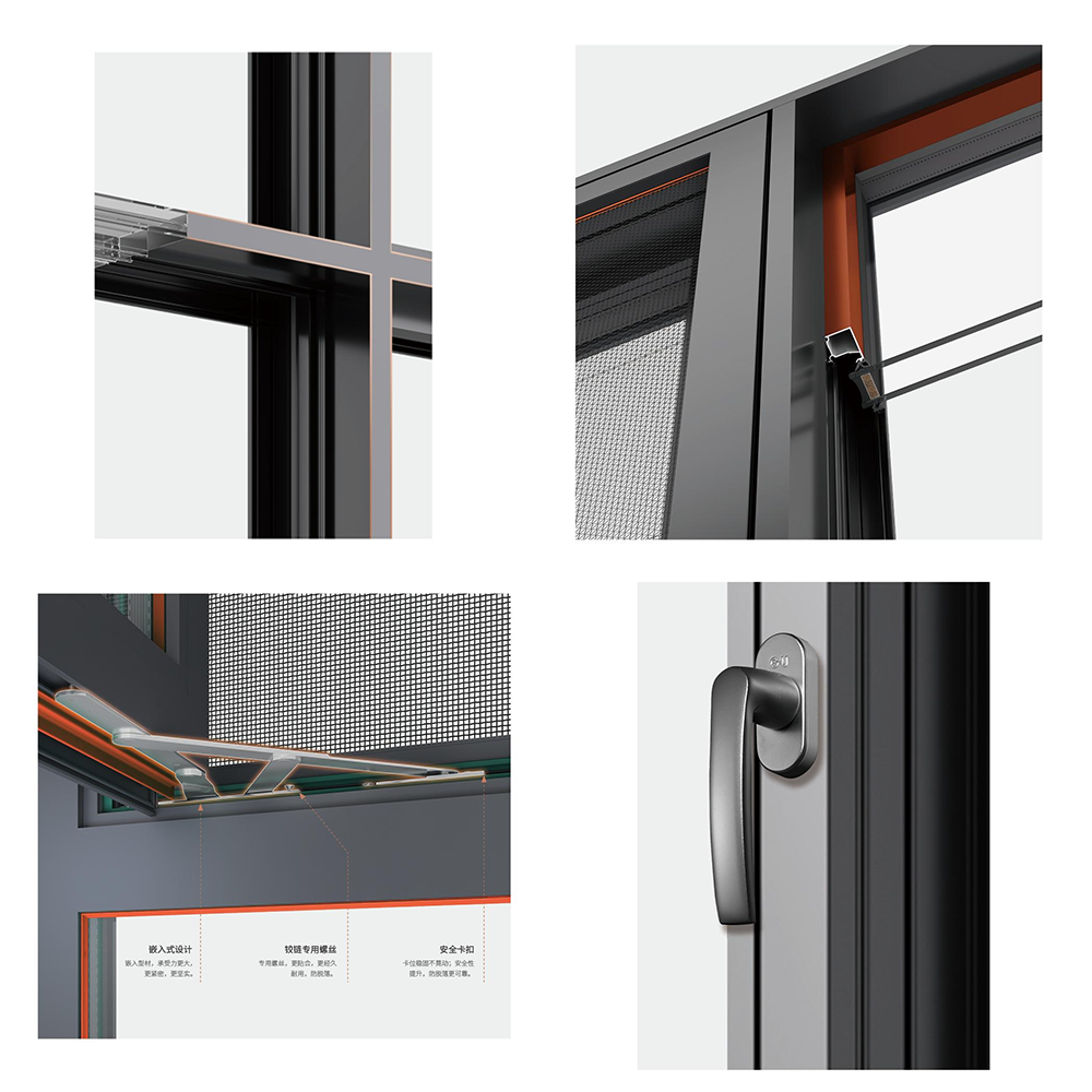 Aluminum Glass Interior Casement Window Fixed Panel Design for Villa Farmhouse Cottage Townhouse Renovation Project Factory