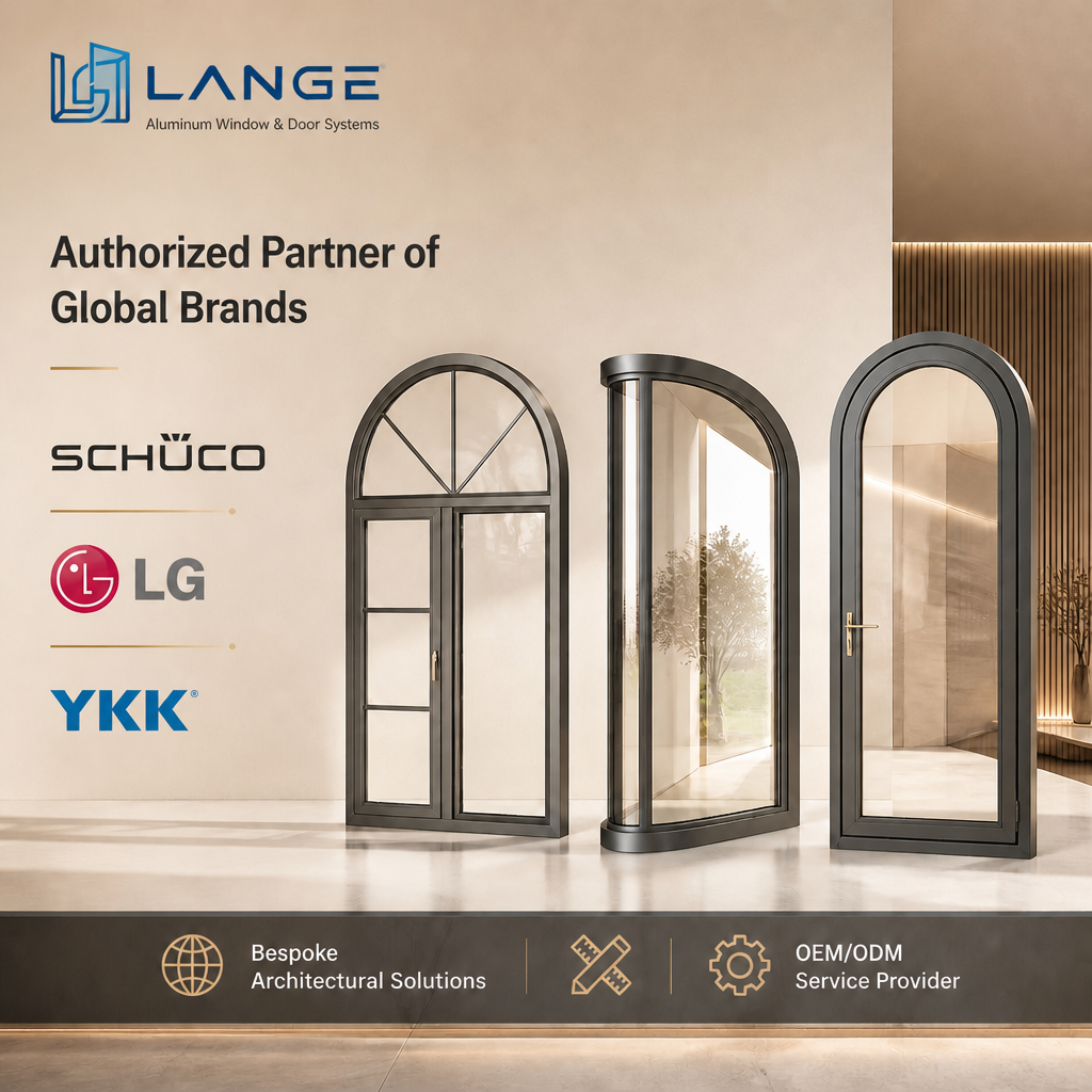 LANGE Panoramic View Thermal Break Aluminum Casement Door Slim Frame Double Glazing Exterior Swing Glass Doors for Roof Terrace