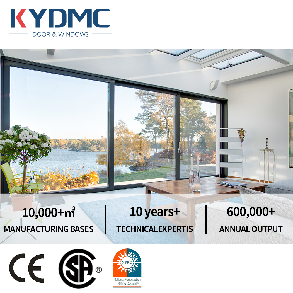 Aluminum Alloy Double Glazed Tempered Glass Waterproof Bedroom Kitchen Sliding Door NFRC American House Contractor Sliding Door