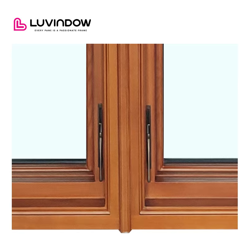 Factory Wholesale Etched Glass Windows Aluminum Clad Wood Beveled Window Frame Leaded Glass Windows