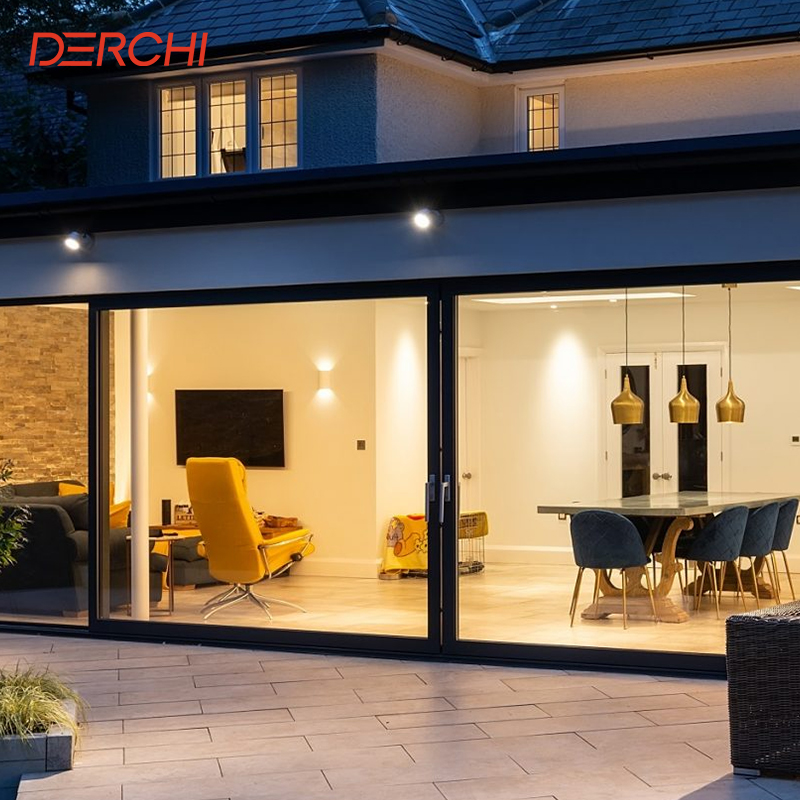 Aluminium Sliding Doors For Villa Patio Doors Double Glazed Windows Waterproof Modern